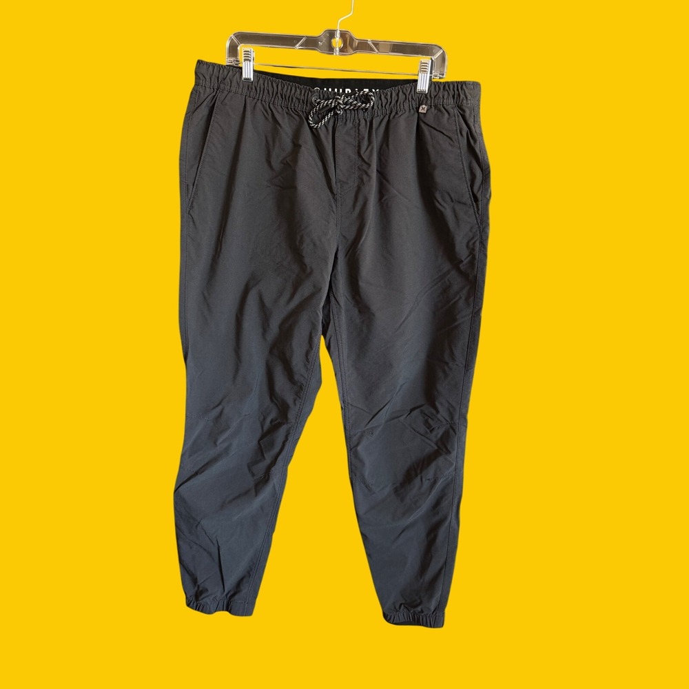 Hurley Mens XXL Charcoal‎ Grey Lightweight Elastic Waist Tapered Jogger Pants